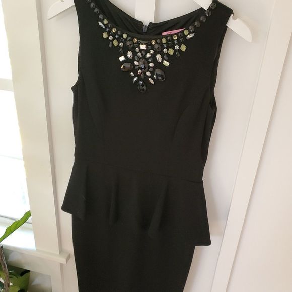 Eliza J Embellished Peplum Holiday Dress - Picture 8 of 10